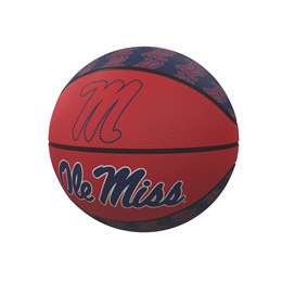 Ole Miss Rebels University of Mississippi Repeating Logo Youth Size Rubber Basketball