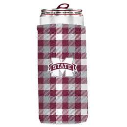 Mississippi State Plaid Slim Can Coozie