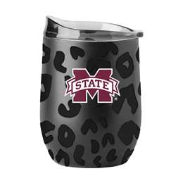 Mississippi State Leopard 16oz Black Powdercoat Curved Beverage