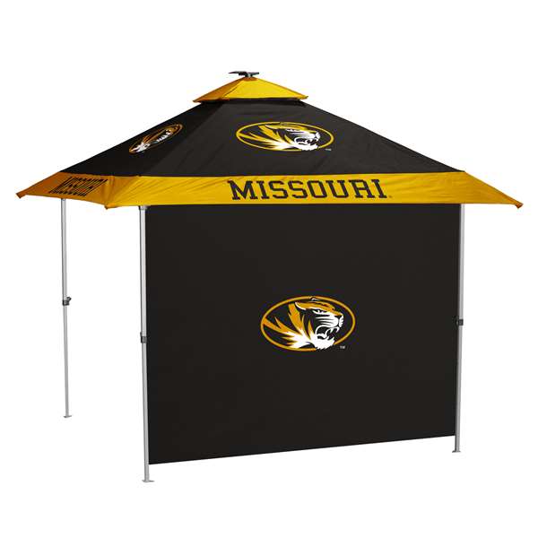University of Missouri Tigers 10 X 10 Pagoda Canopy Tailgate Tent With Side Panel