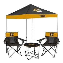 Missouri Tigers Canopy Tailgate Bundle - Set Includes 9X9 Canopy, 2 Chairs and 1 Side Table