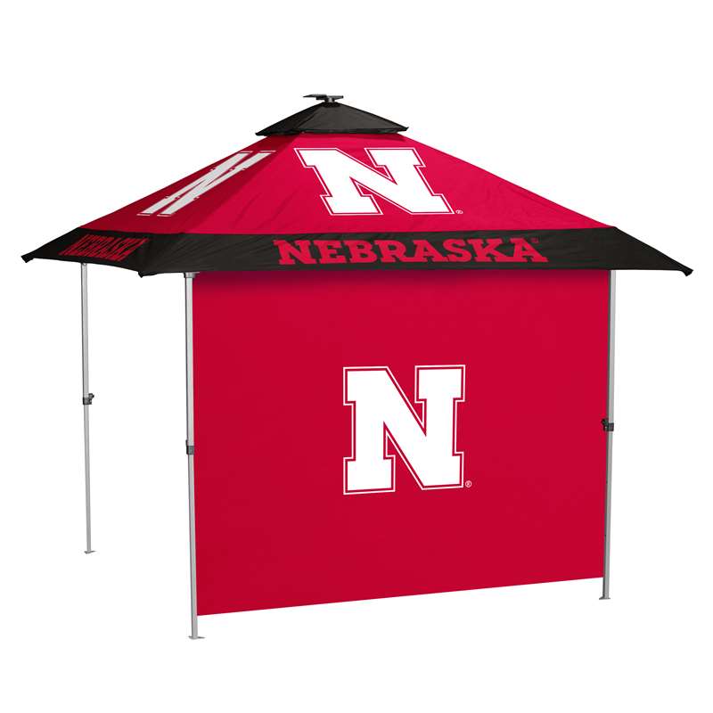 University of Nebraska Corn Huskers 10 X 10 Pagoda Canopy Tailgate Tent With Side Panel