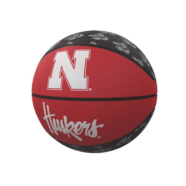 University of Nebraska Corn Huskers Repeating Logo Youth Size Rubber Basketball