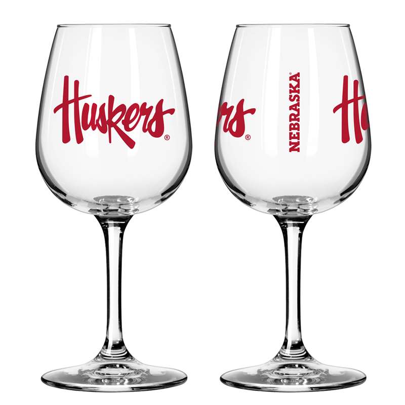 Nebraska 12oz Gameday Stemmed Wine Glass  