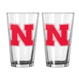 Nebraska 16oz Logo Pint Glass