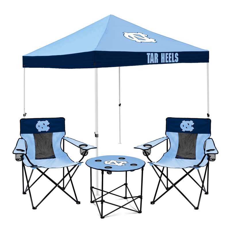 North Carolina Tar Heels Canopy Tailgate Bundle - Set Includes 9X9 Canopy, 2 Chairs and 1 Side Table