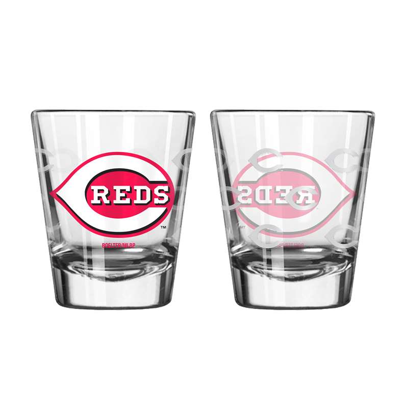 Cincinnati Reds 2oz Satin Etch Shot Glass