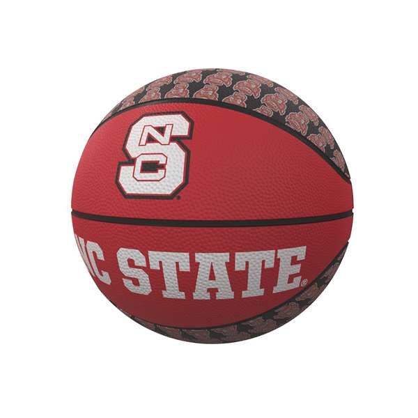 North Carolina State University Wolfpack Repeating Logo Youth Size Rubber Basketball