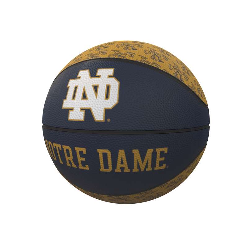 Notre Dame University Fighting Irish Repeating Logo Youth Size Rubber Basketball