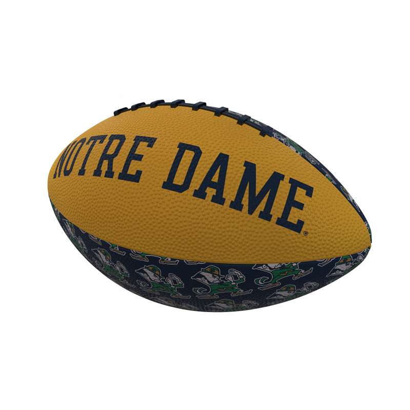 Notre Dame University Fighting Irish Repeating Logo Youth Size Rubber Football
