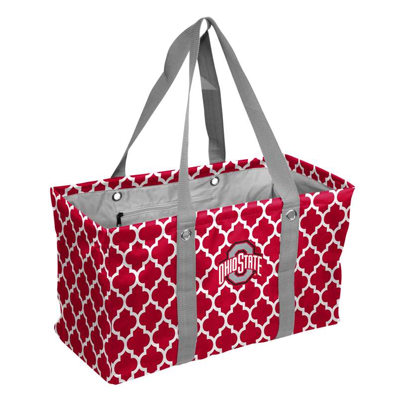 Ohio State Quatrefoil Picnic Caddy