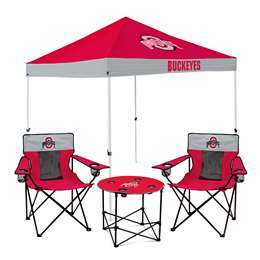 Ohio State Buckeyes Canopy Tailgate Bundle - Set Includes 9X9 Canopy, 2 Chairs and 1 Side Table