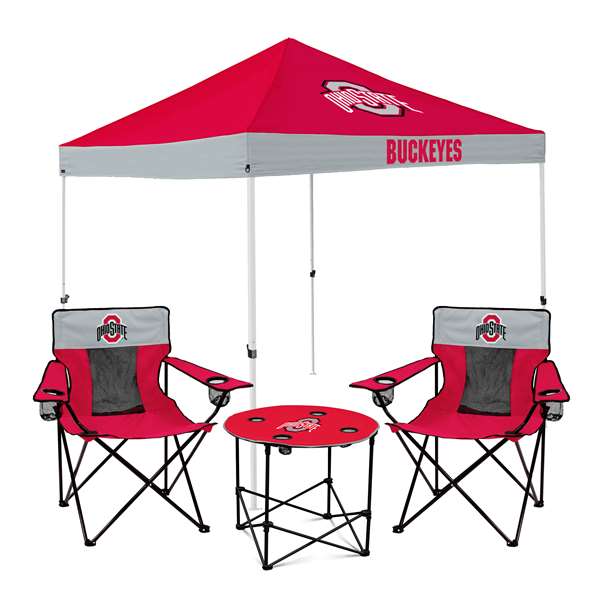 Ohio State Buckeyes Canopy Tailgate Bundle - Set Includes 9X9 Canopy, 2 Chairs and 1 Side Table