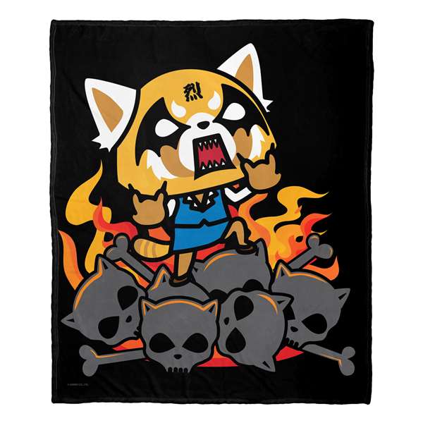 Aggretsuko, Skull And Flame  Silk Touch Throw Blanket 50"x60"  