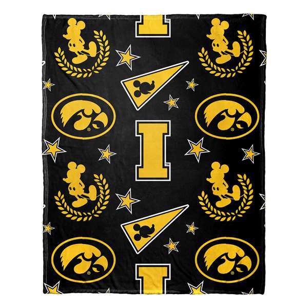 Iowa Hawkeyes  Mickey Mouse Character Hugger Pillow & Silk Touch Throw Set  