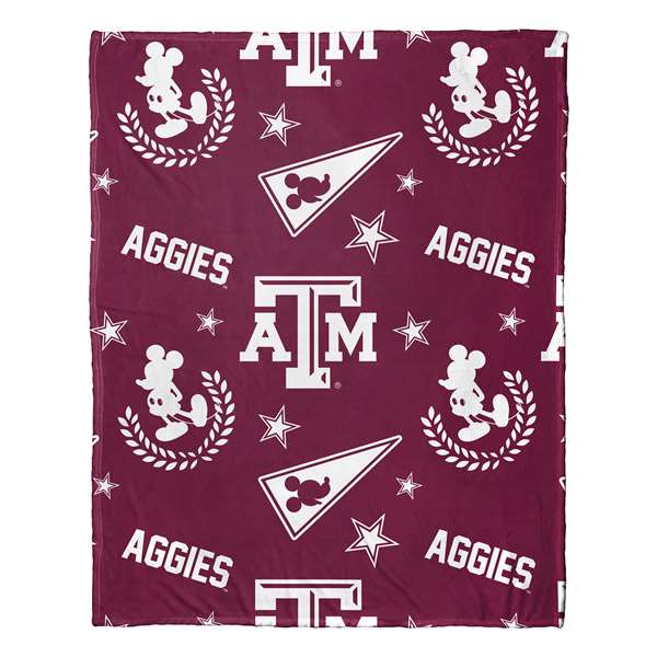 Texas A&M Aggies  Mickey Mouse Character Hugger Pillow & Silk Touch Throw Set  