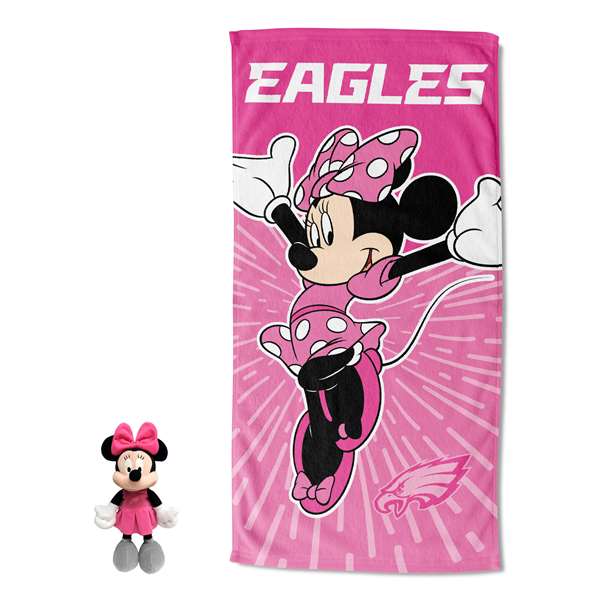 Disney-NFL Minnie Philadelphia Eagles, Spirit Hugger Beach Towel, 27"x54"