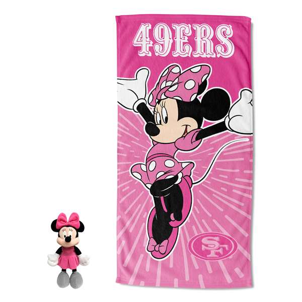 Disney-NFL Minnie San Francisco 49ers, Spirit Hugger Beach Towel, 27"x54"