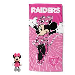 Disney-NFL Minnie Las Vegas Raiders, Spirit Hugger Beach Towel, 27"x54"