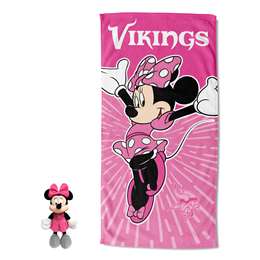 Disney-NFL Minnie Minnesota VIkings, Spirit Hugger Beach Towel, 27"x54"