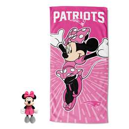 Disney-NFL Minnie New England Patriots, Spirit Hugger Beach Towel, 27"x54"