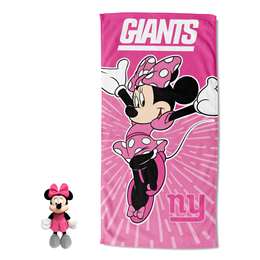 Disney-NFL Minnie New York Giants, Spirit Hugger Beach Towel, 27"x54"