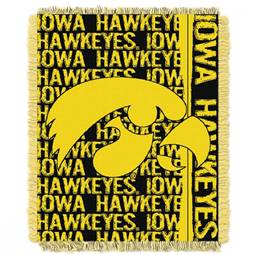 Iowa Hawkeyes Double Play Woven Jacquard Throw Blanket 