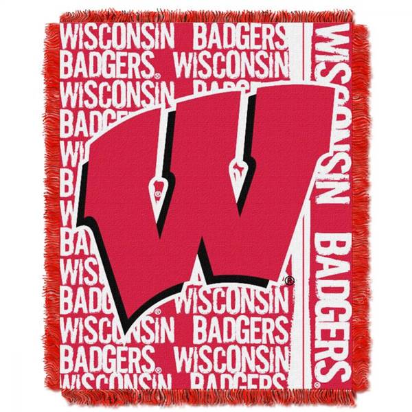 Wisconsin Badgers Double Play Woven Jacquard Throw Blanket 