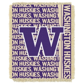 Washington Huskies Double Play Woven Jacquard Throw Blanket 