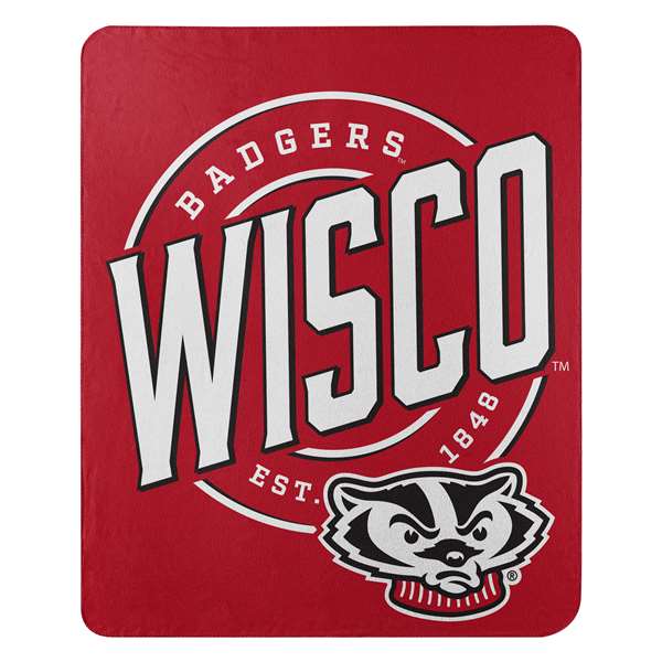 Wisconsin Badgers  Campaign Fleece Throw Blanket  