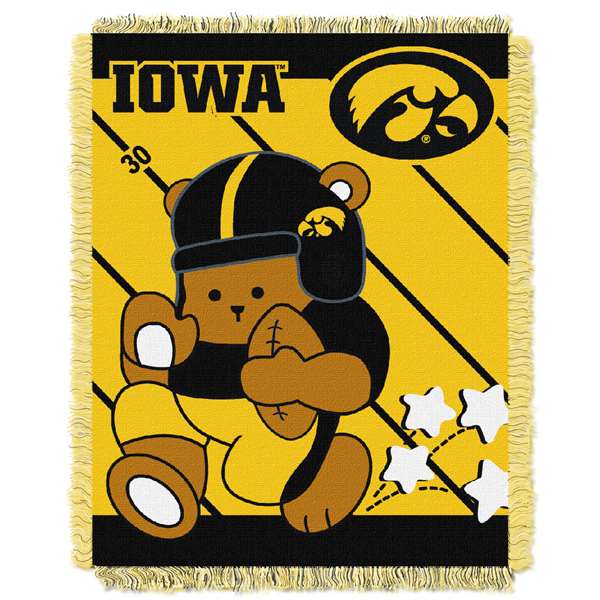 Iowa Hawkeyes  Half Court Woven Jacquard Throw Blanket  
