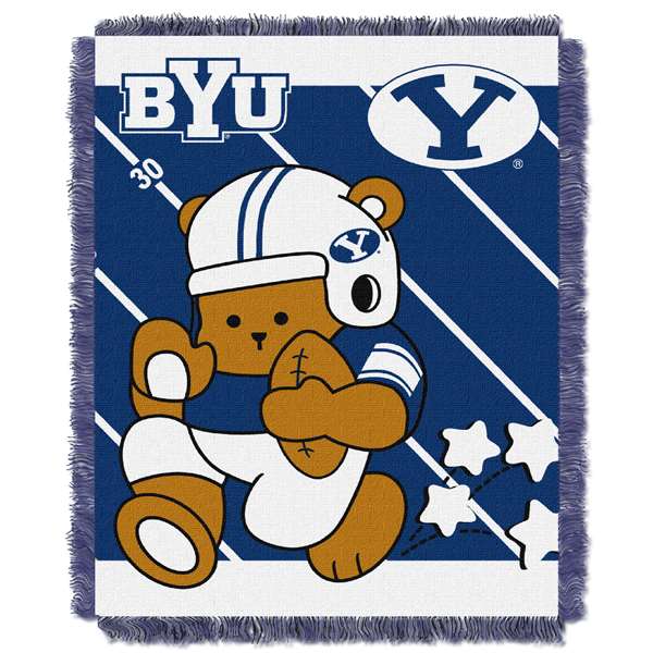 BYU Cougars Half Court Woven Jacquard Throw Blanket  
