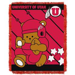 Utah Utes Half Court Woven Jacquard Throw Blanket  