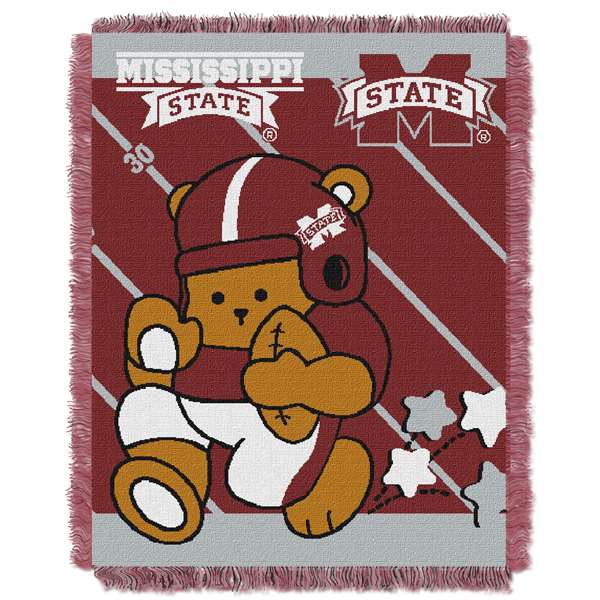 Mississippi State Bulldogs  Half Court Woven Jacquard Throw Blanket  