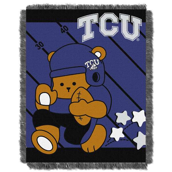 TCU Horned Frogs Half Court Woven Jacquard Throw Blanket  