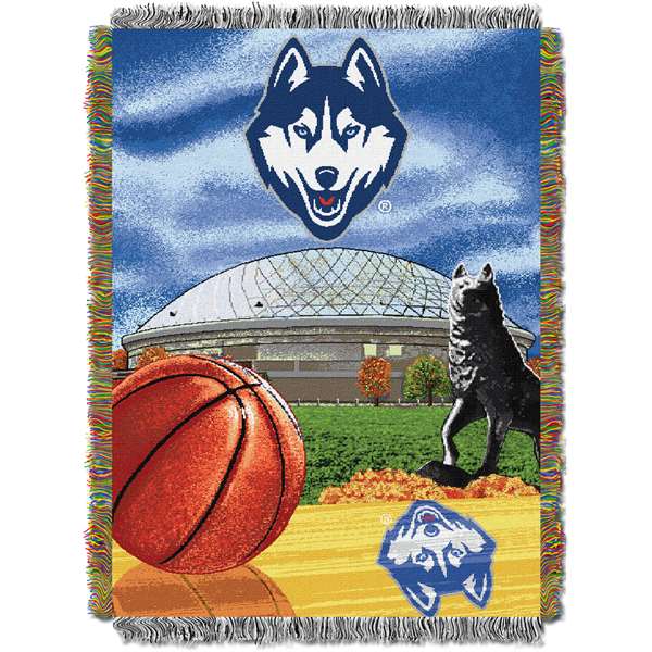 UConn Huskies Home Field Advantage Woven Tapestry Throw Blanket  