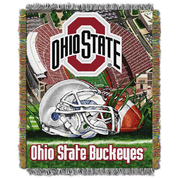 Ohio State Buckeyes  Home Field Advantage Woven Tapestry Throw Blanket  