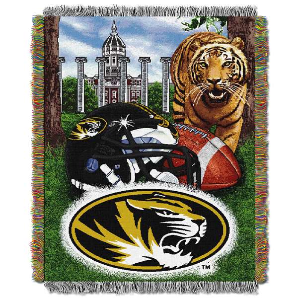 Missouri Tigers Home Field Advantage Woven Tapestry Throw Blanket