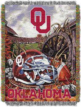 Oklahoma Sooners  Home Field Advantage Woven Tapestry Throw Blanket  