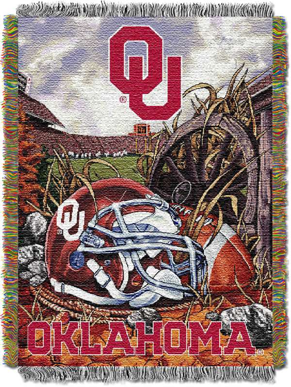 Oklahoma Sooners  Home Field Advantage Woven Tapestry Throw Blanket  
