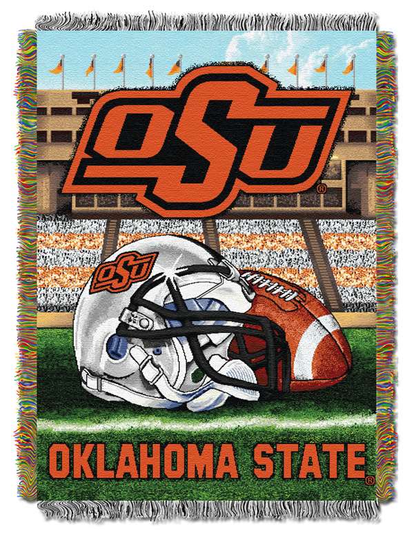 Oklahoma State Cowboys Home Field Advantage Woven Tapestry Throw Blanket  