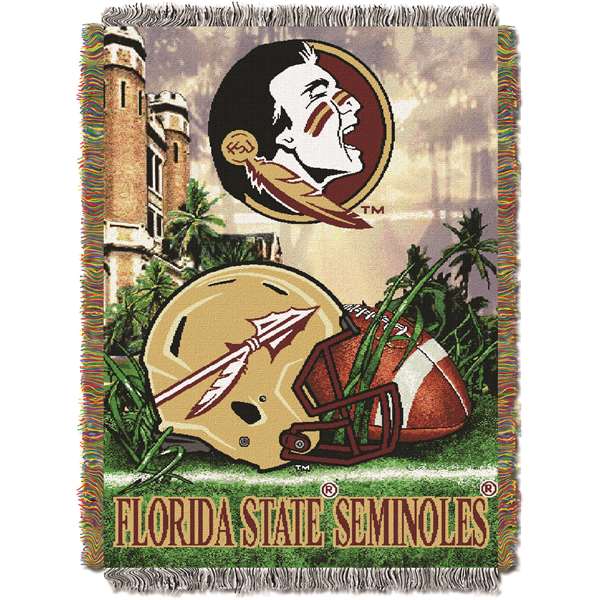 Florida State Seminoles  Home Field Advantage Woven Tapestry Throw Blanket  