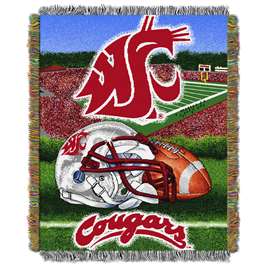 Washington State Cougars  Home Field Advantage Woven Tapestry Throw Blanket  