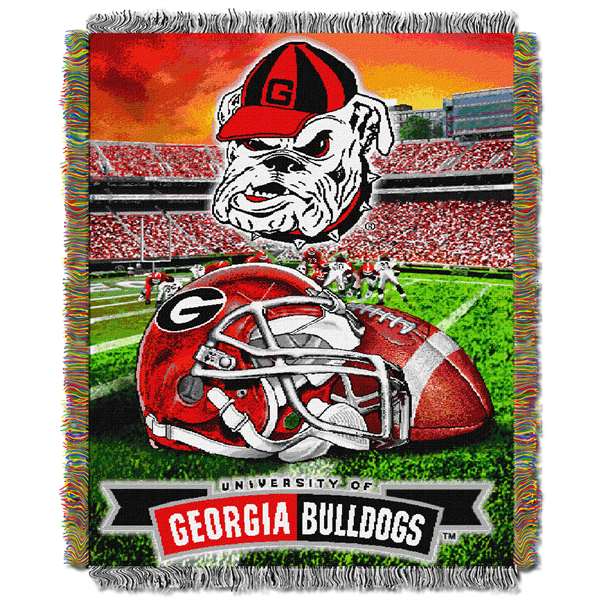 Georgia Bulldogs  Home Field Advantage Woven Tapestry Throw Blanket  