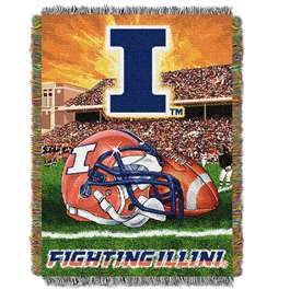 Illinois Fighting Illini Home Field Advantage Woven Tapestry Throw Blanket  