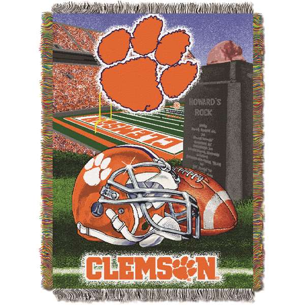 Clemson Tigers  Home Field Advantage Woven Tapestry Throw Blanket  