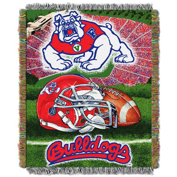 Fresno State Bulldogs Home Field Advantage Woven Tapestry Throw Blanket  