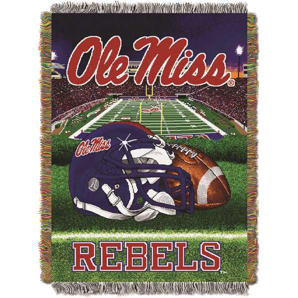 Mississippi Ole Miss Rebels Home Field Advantage Woven Tapestry Throw Blanket  