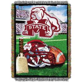 Mississippi State Bulldogs  Home Field Advantage Woven Tapestry Throw Blanket  