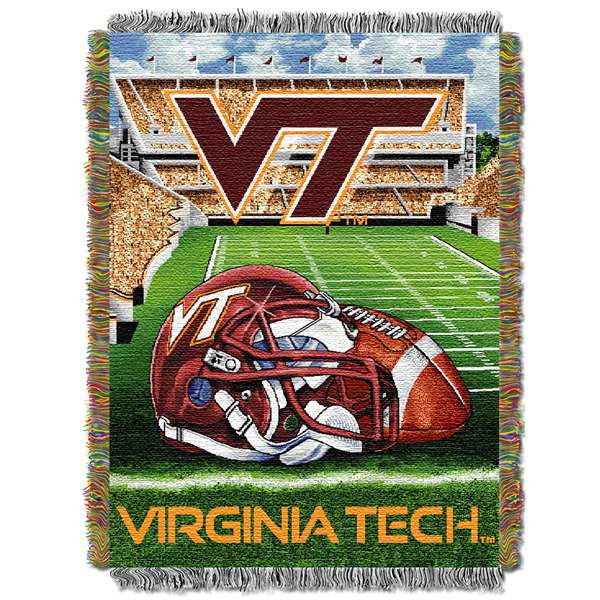 Virginia Tech Hokies  Home Field Advantage Woven Tapestry Throw Blanket  